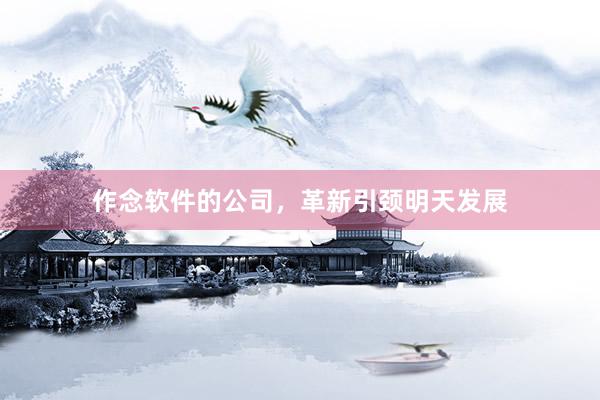 作念软件的公司，革新引颈明天发展